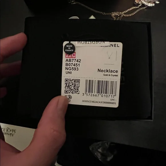 Chanel double CC gold necklace with crystal accents - Picture 3 of 3